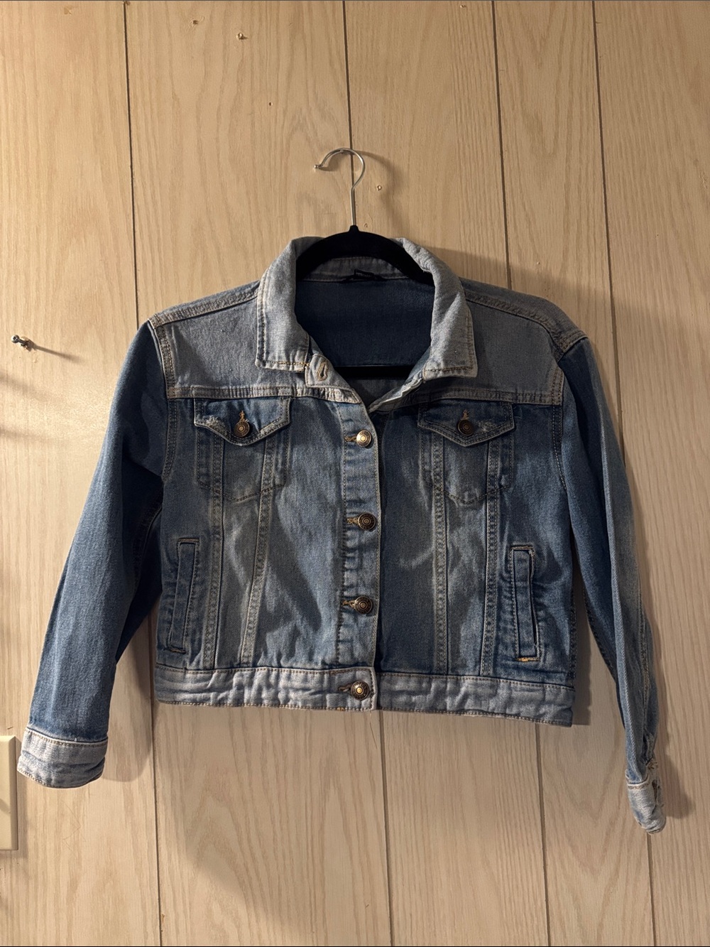 Girls Hudson Jeans Two-Tone Light Blue Denim Jacket